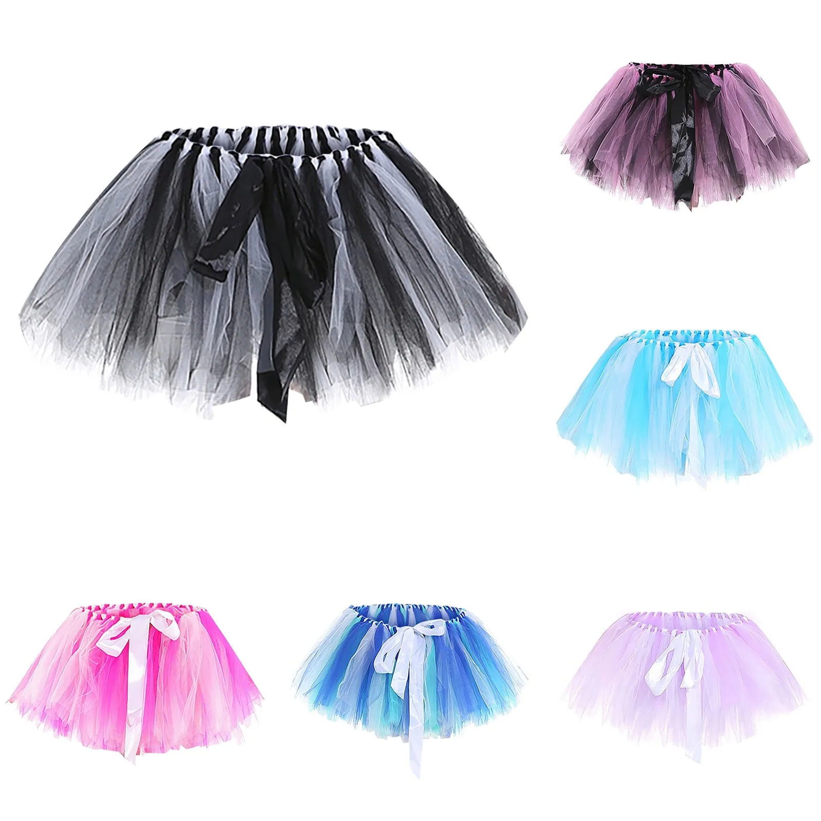 

Tutu Skirt Puffy Sexy Mini Skirt Fashion Casual Multicolor Mesh Dance Ballet Performance Costume Dress Women's Carnival Dress