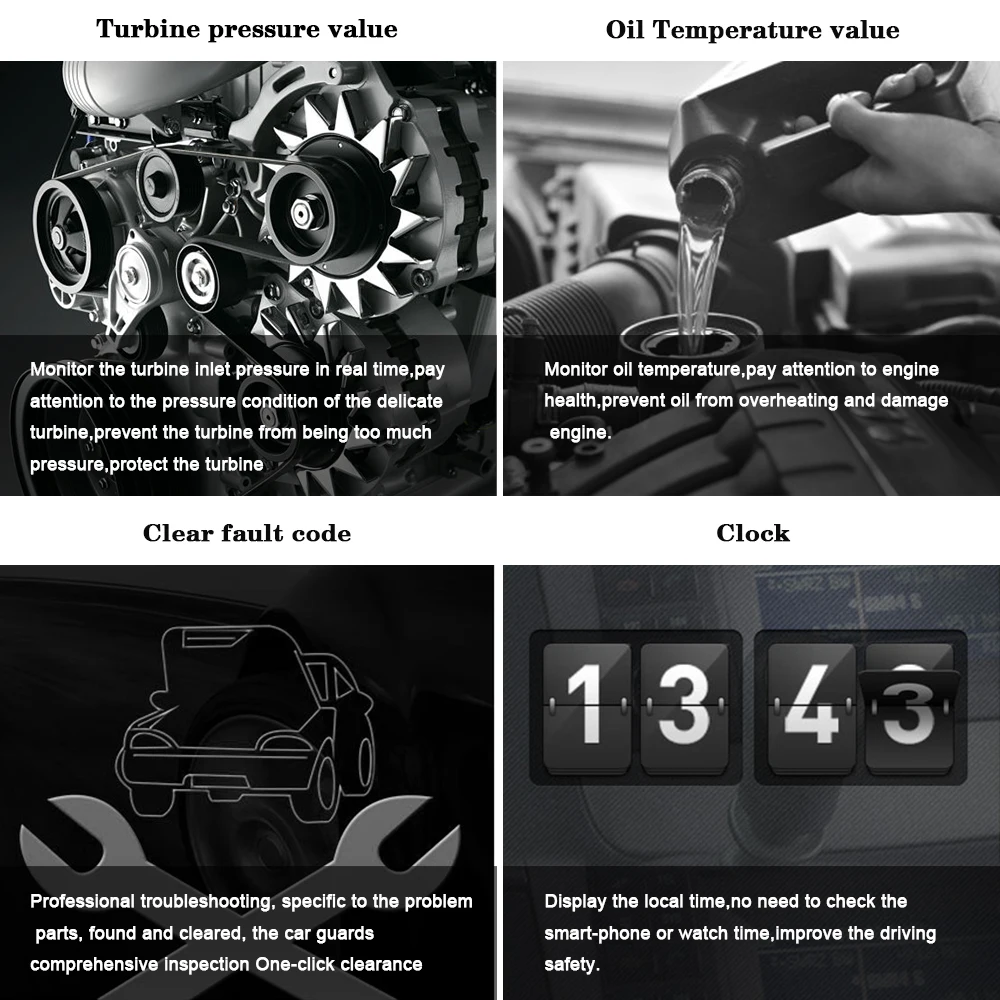 P15 Car Speedometer Gauge OBD2 HUD Head-Up Display Digtial Oil Water Temp Fuel Consumption Odometer Meter Fit 12V Car