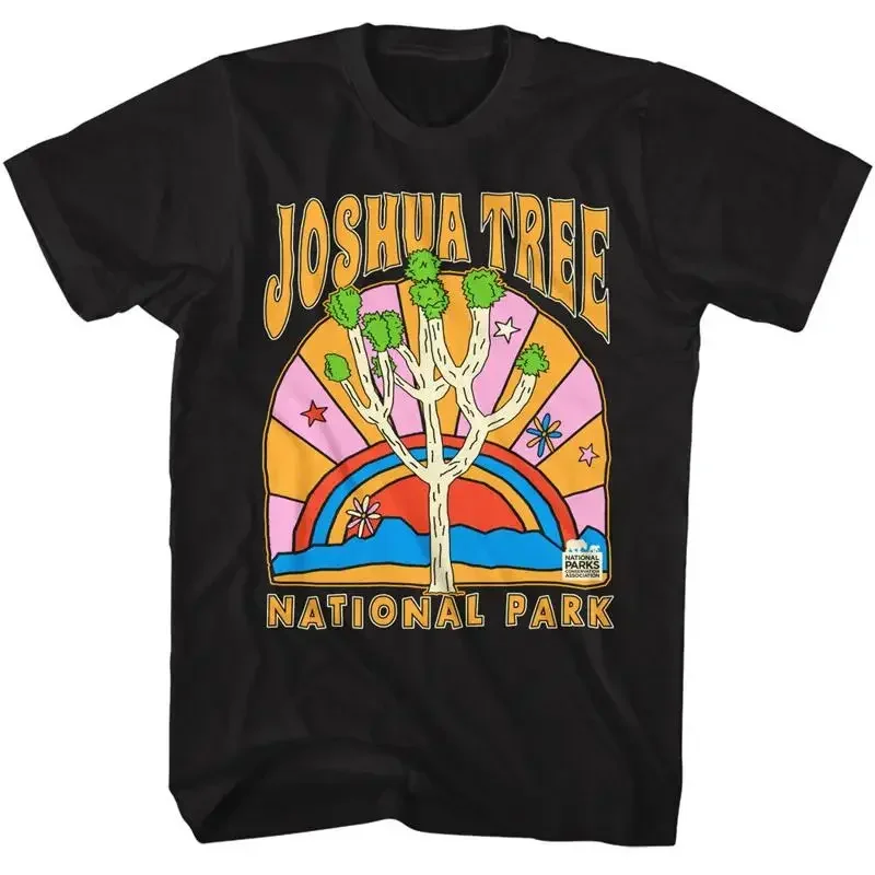United States National Parks Joshua Tree Rainbow Flowers Stars Men's T Shirt
