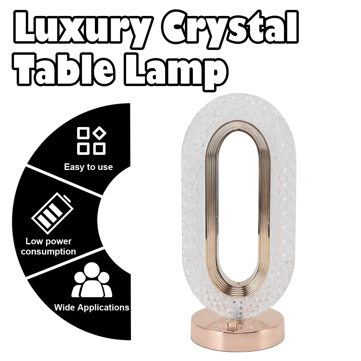 

Crystal Oval Table Lamp led small night light street diy Snowy Flowing Hemp snow night-light convenient-light bedroom-girl-light