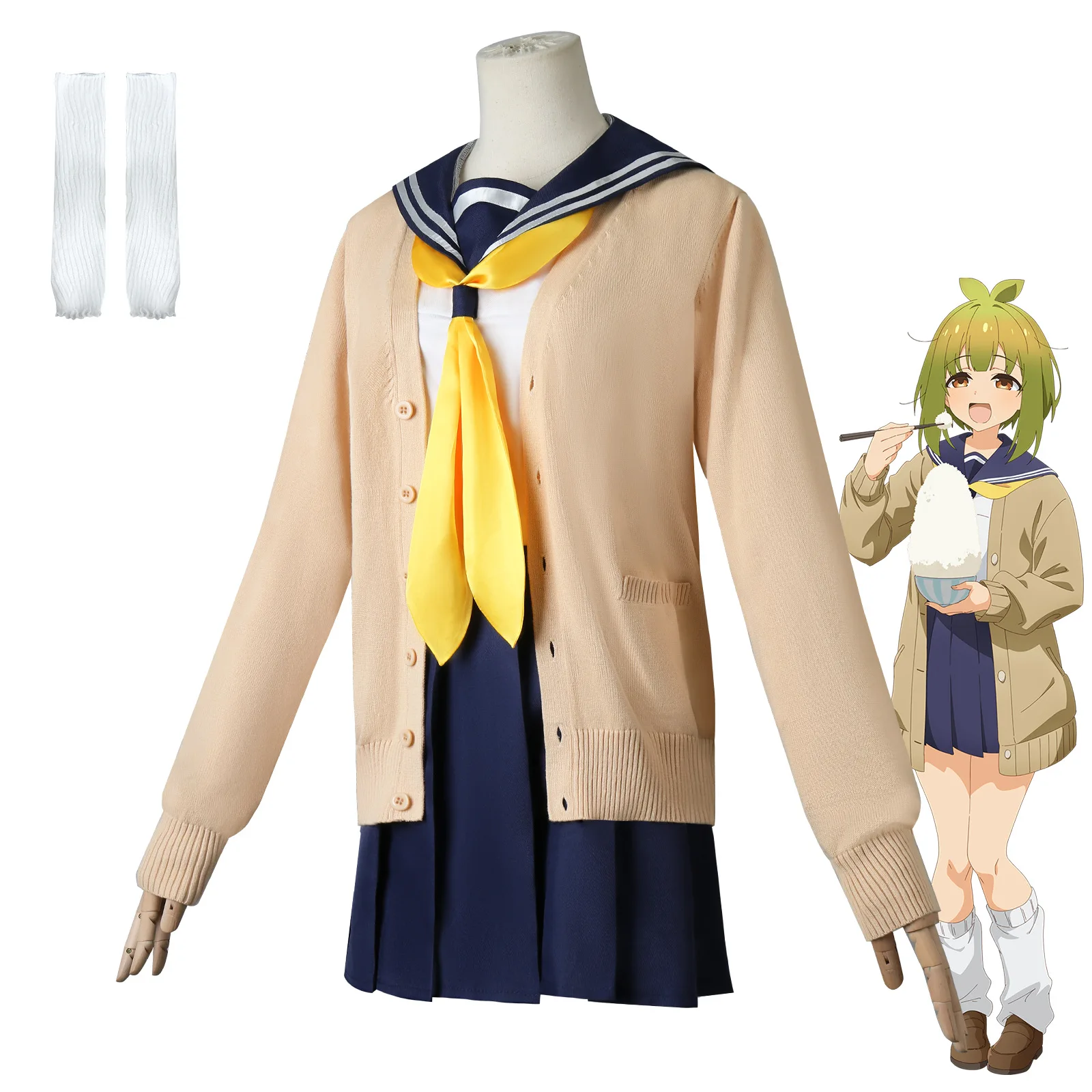 My Deer Friend Nokotan Meme Bashame Cosplay Costume Wig Sweater Shikanoko Nokonoko Shitantan Leg Cover Hino Minami High School