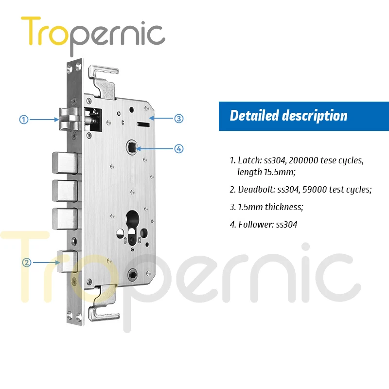 6068 Stainless Steel Lock Mortise with Hooks for Security Wooden Metal door