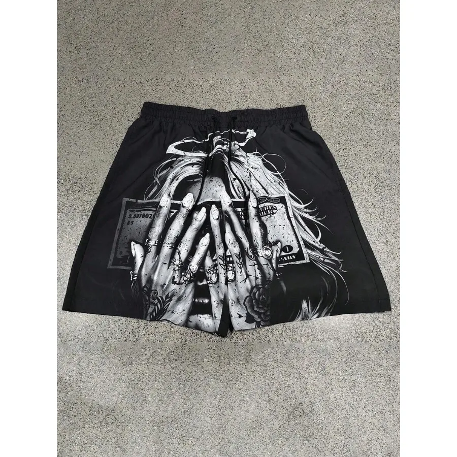 

Мужские модные повседневные легкие шорты в американском стиле с графическим изображением долларовых купюр спереди и сзади, универсальные, для лета