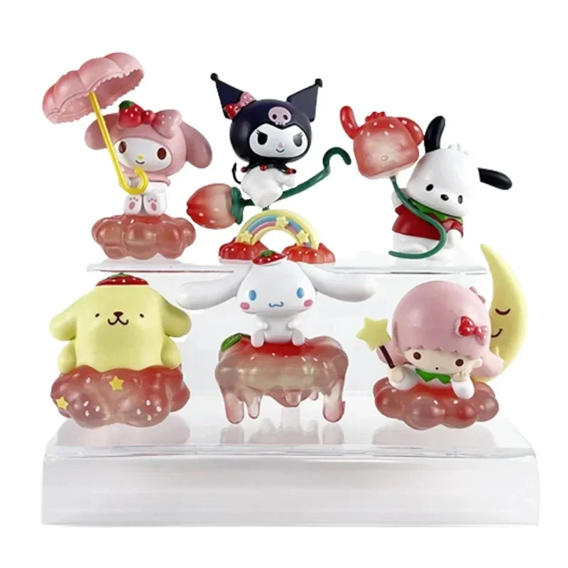 Strawberry Shortcake Anime Character Kawaii Doll Melody Kuromi Cinnamoroll Statue Series Children's Gift In Stock