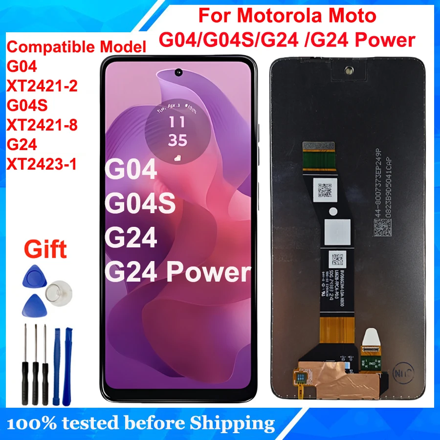 Замена для Motorola Moto G04 G04S XT2421 Дисплей с рамкой для Moto G24 G24 Power Сенсорный экран Дигитайзер в сборе
