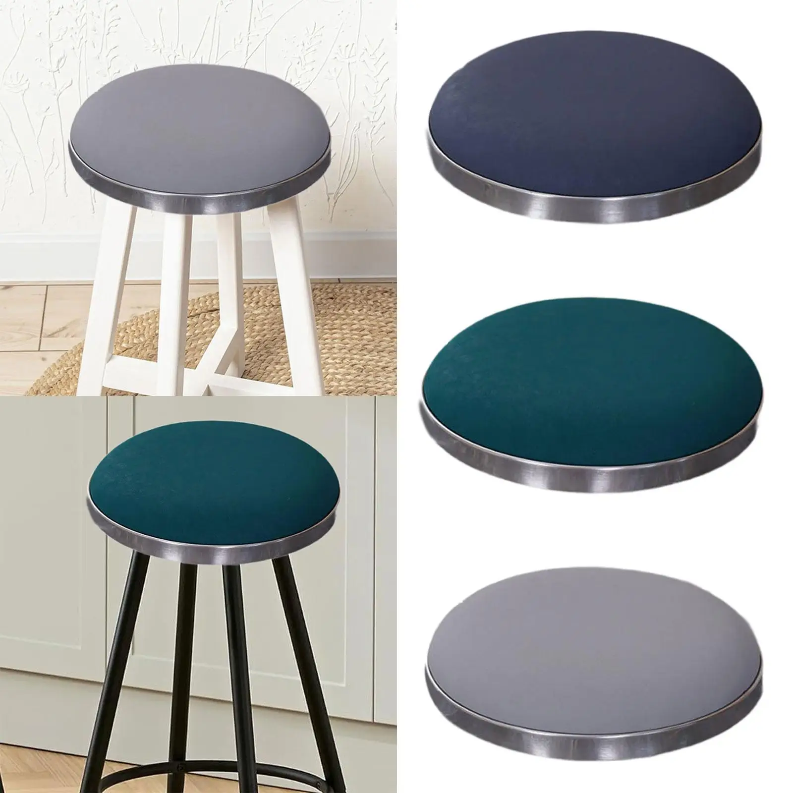 Almofada de assento redonda para banqueta de bar, acessório para cadeira superior, fácil instalação, substituição redonda para barbearia, cozinha