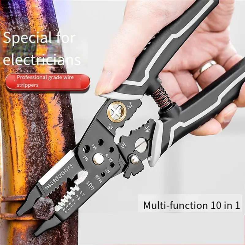 Aug. 9 In 1, 8 Inch Wire Stripper Tool Wire Cutting Tool Parts For Wire Stripping Cutting With Wire Splitting And Winding Functi