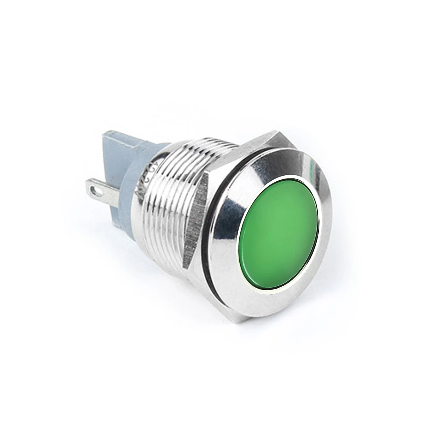 ABILKEEN 10PCS 19MM Flat Head LED Signal Indicator Light High Brightness Metal Pilot Lamp AC/DC 6V/24V/220V 2Pin Solder Terminal