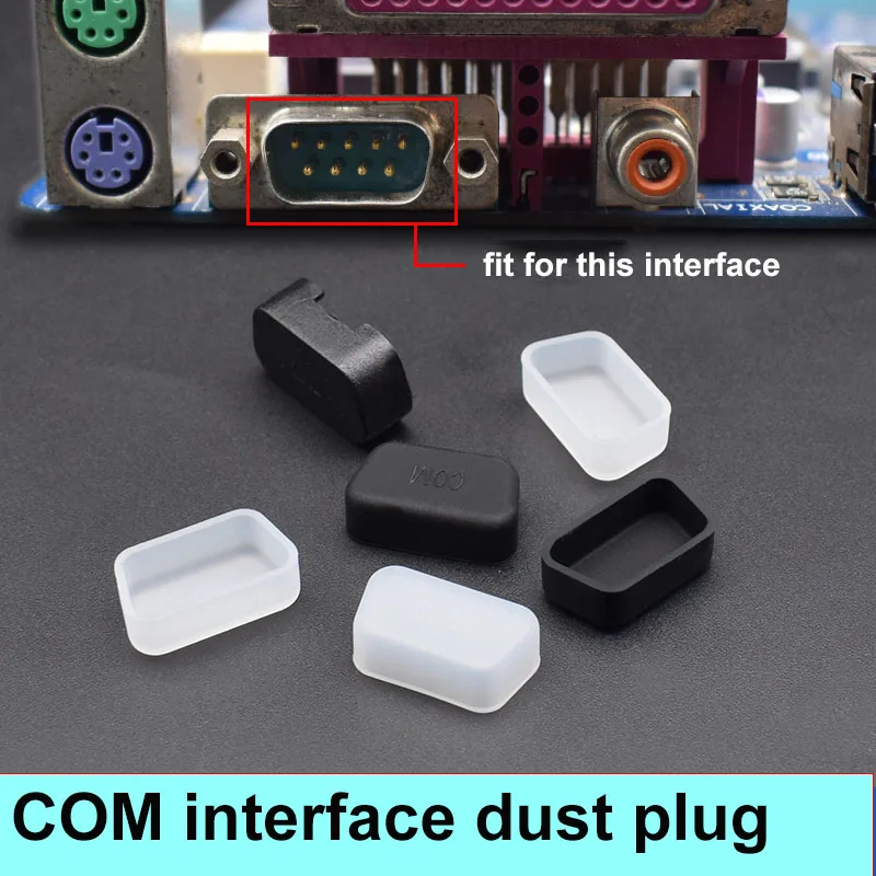 1/2/5Pc Black/Transparent COM Interface Dust Plug Stopper Protective Dust Cap Cover Laptop Desktop DB9 Male HDB15 Male Universal