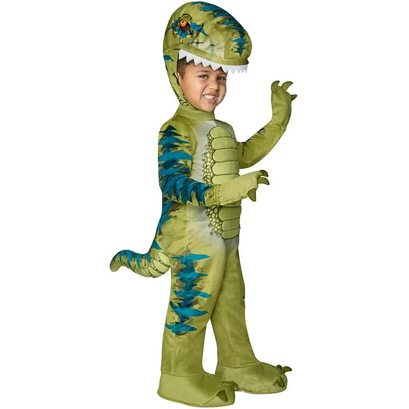 Halloween Dinosaur Costum for Kids Tyrannosaurus Rex Cosplay Costumes Boys Carnival Party Jumpsuit Xmas Set Chameleon Costume