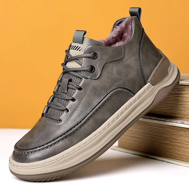 

High Quality Winter Boots Men Outdoor Comfy Men Sneakers Classic Genuine Leather Shoes Man Snow Footwear Luxury Brand Man Shoes