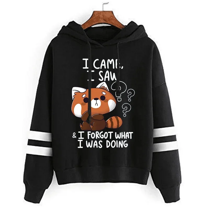 Cute Panda Letter Printing Hoodies Loose Sweatshirt Women Men Personality Long Sleeve Casual Tops