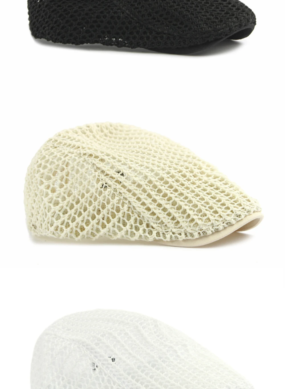 HT5098 Herren- und Damen-Baskenmützen für Frühling und Sommer, Atmungsaktive Künstler-Baskenmütze mit Lochmuster, Verstellbare Baskenmützen – Detail 8
