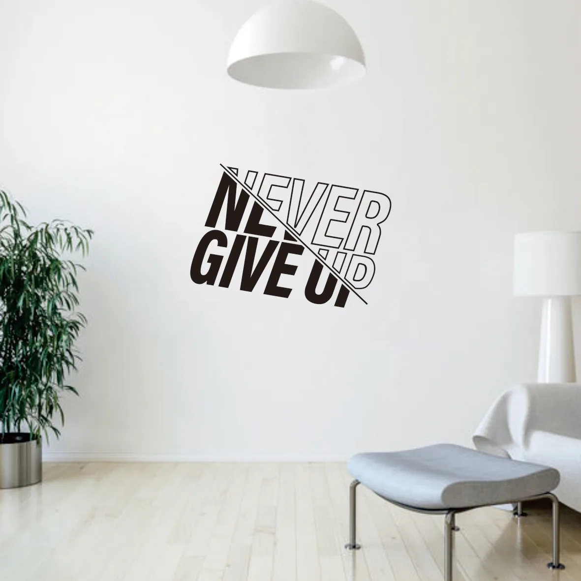 Pegatinas motivacionales "Never Give Up": hechas de material extraíble ecológico, refrescan la atmósfera del gimnasio, un regalo pensativo para