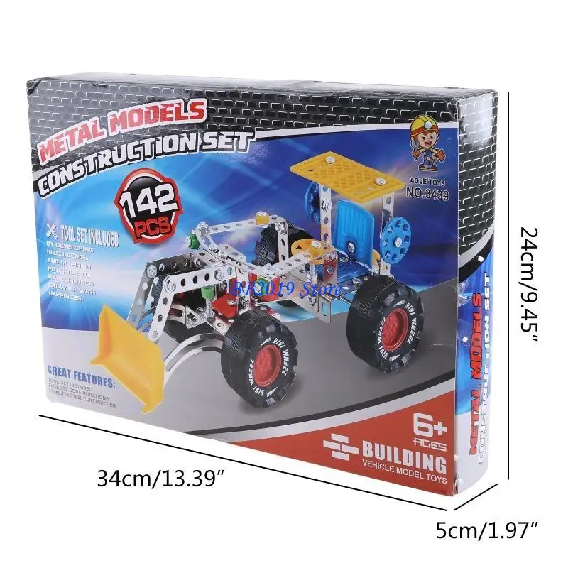 Q0KB 138PCS Creative Diy Building Toy Model Truck Kits Montagem fácil e brinquedo construção metal não aguardável para