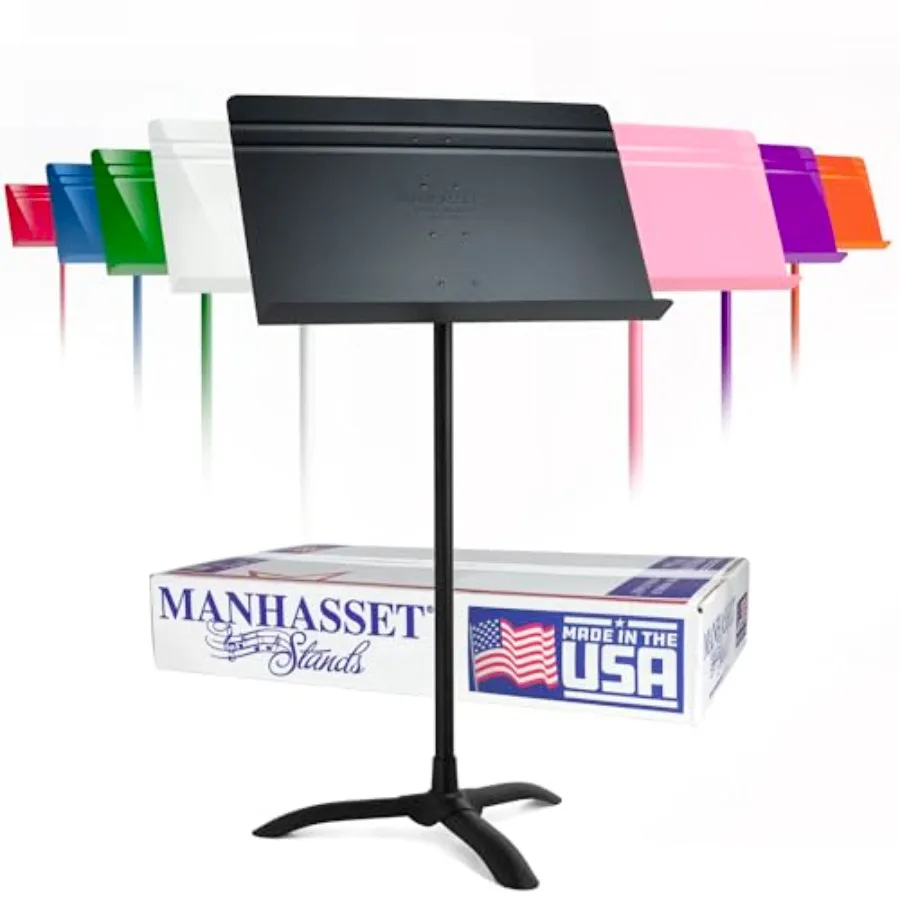 

Manhasset Music Stand for Sheet Music - 48 Symphony Model - Durable Metal Stand with Adjustable Height from 26 to 48 - Made in