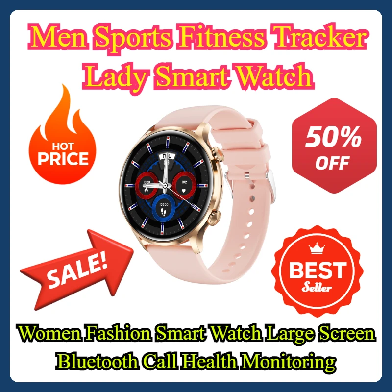 

Men Sports Fitness Tracker Lady Smart Watch Women Fashion Smart Watch Large Screen Bluetooth Call Health Monitoring