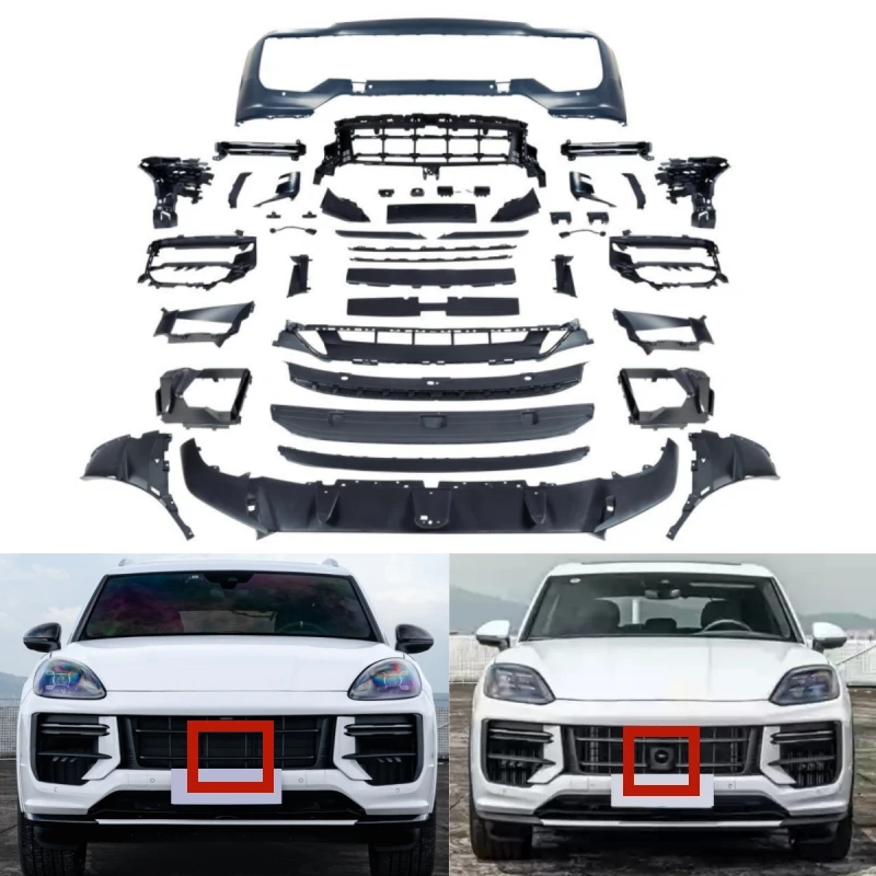 

For Porsche Cayenne 9Y0.1 2018-2023 Upgraded to 9Y0.2 Turbo GT New Style Car Front Bumper Grille Assembly