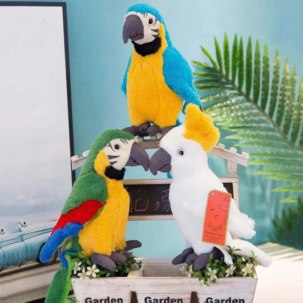 Plush Parrot Simulation Stuffed Doll, Decoração do lar, Decoração do sofá, Brinquedos de animais selvagens