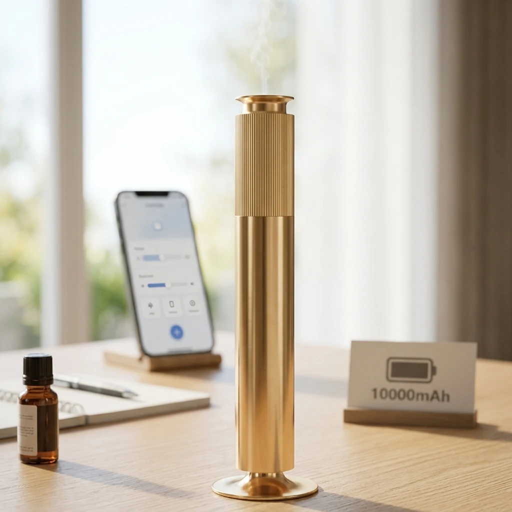 Battery Luxury Smart Aroma Diffuser Waterless Essential Oil Scent Machine Type-C Charging RGB Ambient Light  for Home Office Use