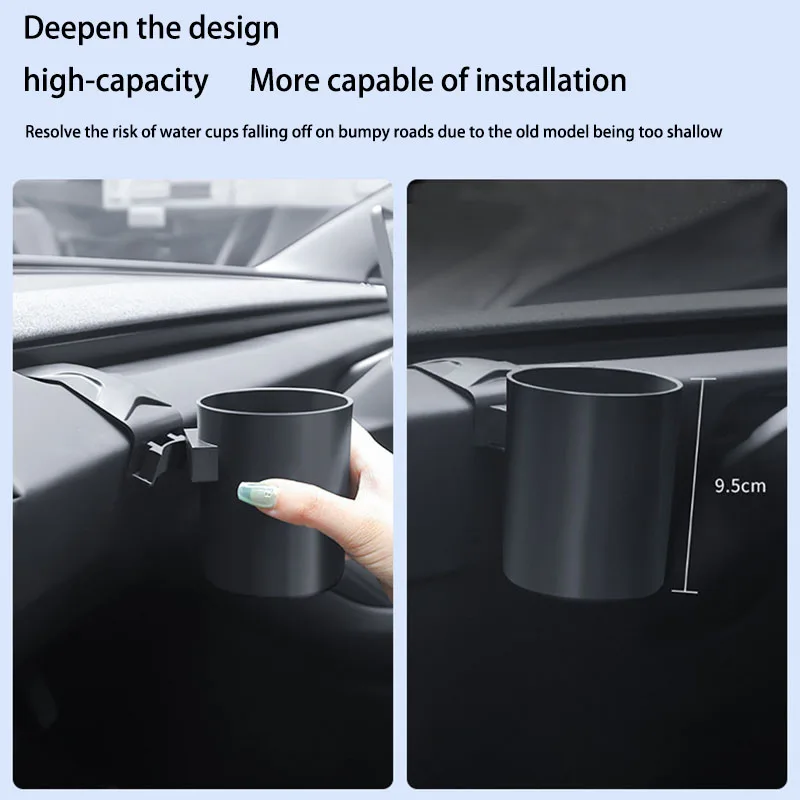 For Tesla Model3 Highland / Model 3/Y Water Cup Holder Dashboard Storage Cup Holder Organizer Dashboard Left Accessories