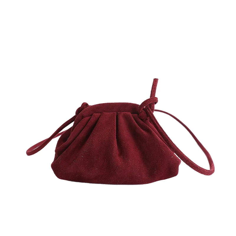 

Креативная ретро-сумка через плечо для женщин из замши с матовым эффектом, плиссированная, легкая, простая, модная