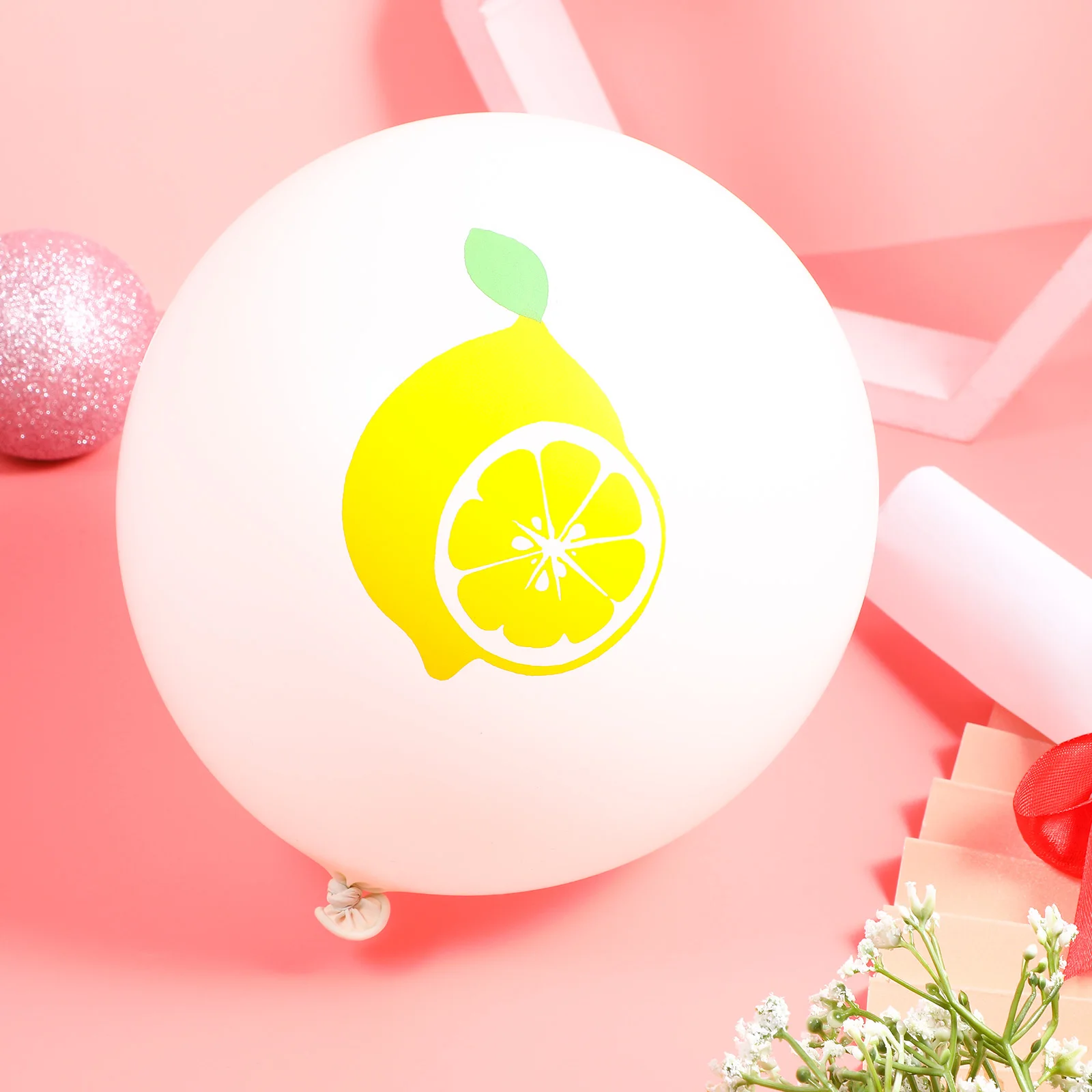 

10Pcs Party Balloons Lemon Pattern Thick Latex Birthday Wedding Hanging Decoration Supplies Floatable Balloon Lemon Balloons