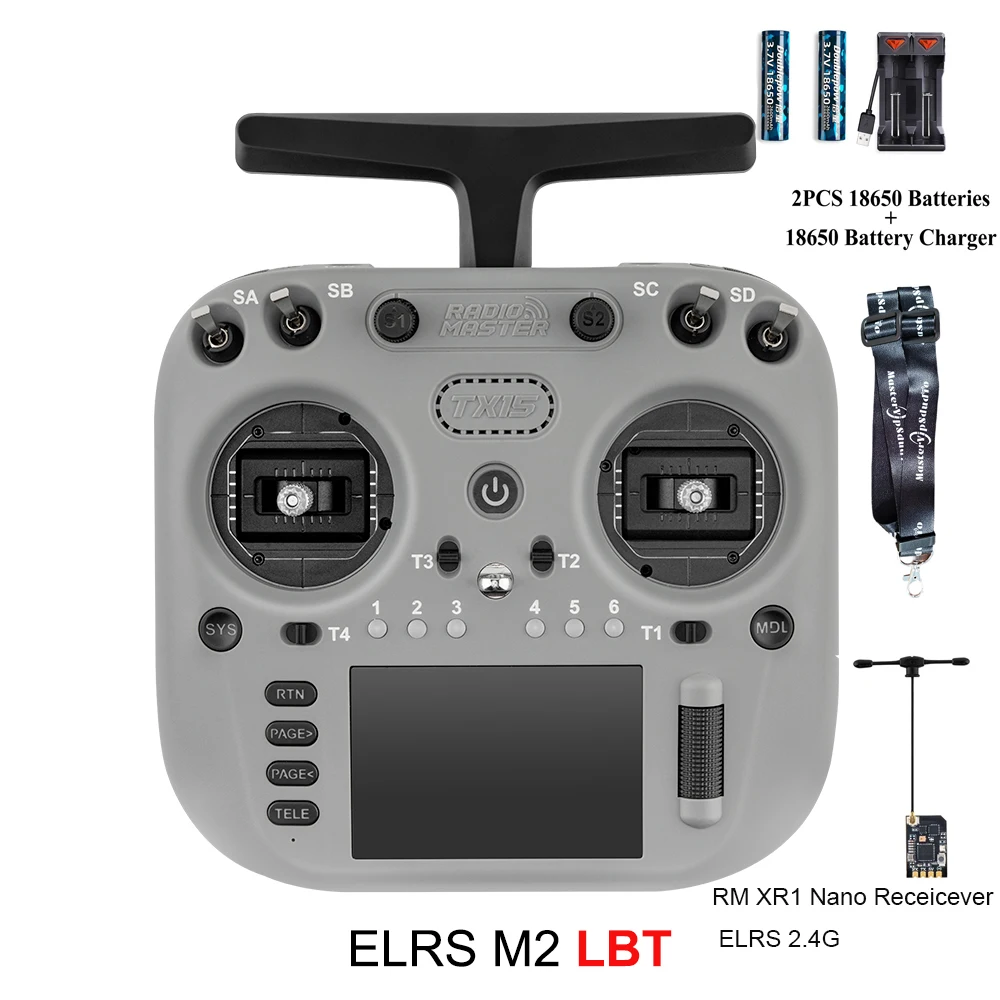 Radiomaster TX15 16ch 3.5inch IPS Touchscreen V5.0 Hall Gimbals Radio Controller ELRS FCC/LBT Built-in Gyro Microphone