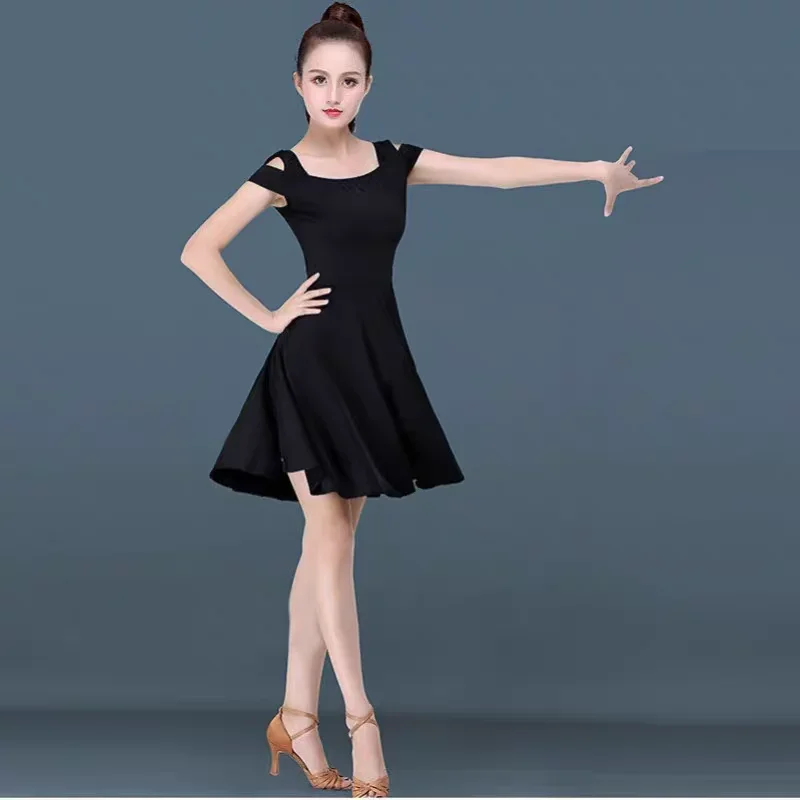 

Сексуальное фиолетовое платье для латинских танцев большого размера, женское весенне-летнее новое бальное платье, одежда для танго, одежда для танцев, юбка