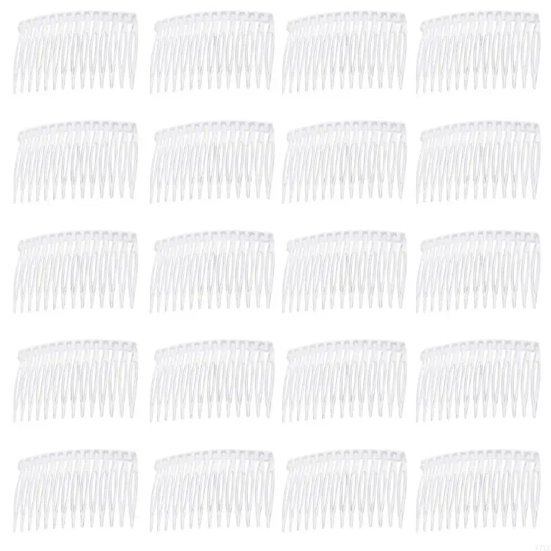 X7XB 20 pc Clear Plastic Hair Clips Side Combs Pin Barrettes 70X40mm for Ladies Craft