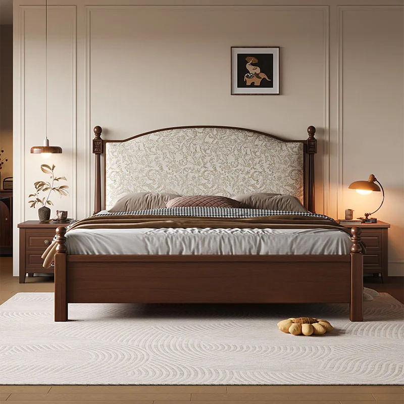 

Wooden Modern Bed European Full Double Queen Frame Design Space Saving Bed Loft Sleeping Letto Matrimoniale Trendy Furniture