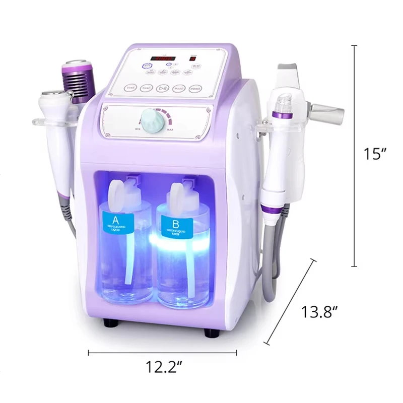 Portable 6 in 1 Hydrogen Oxygen Facial Machine Microdermabrasion Bio-lifting Bubble Skincare Device for Salon Spa 2024