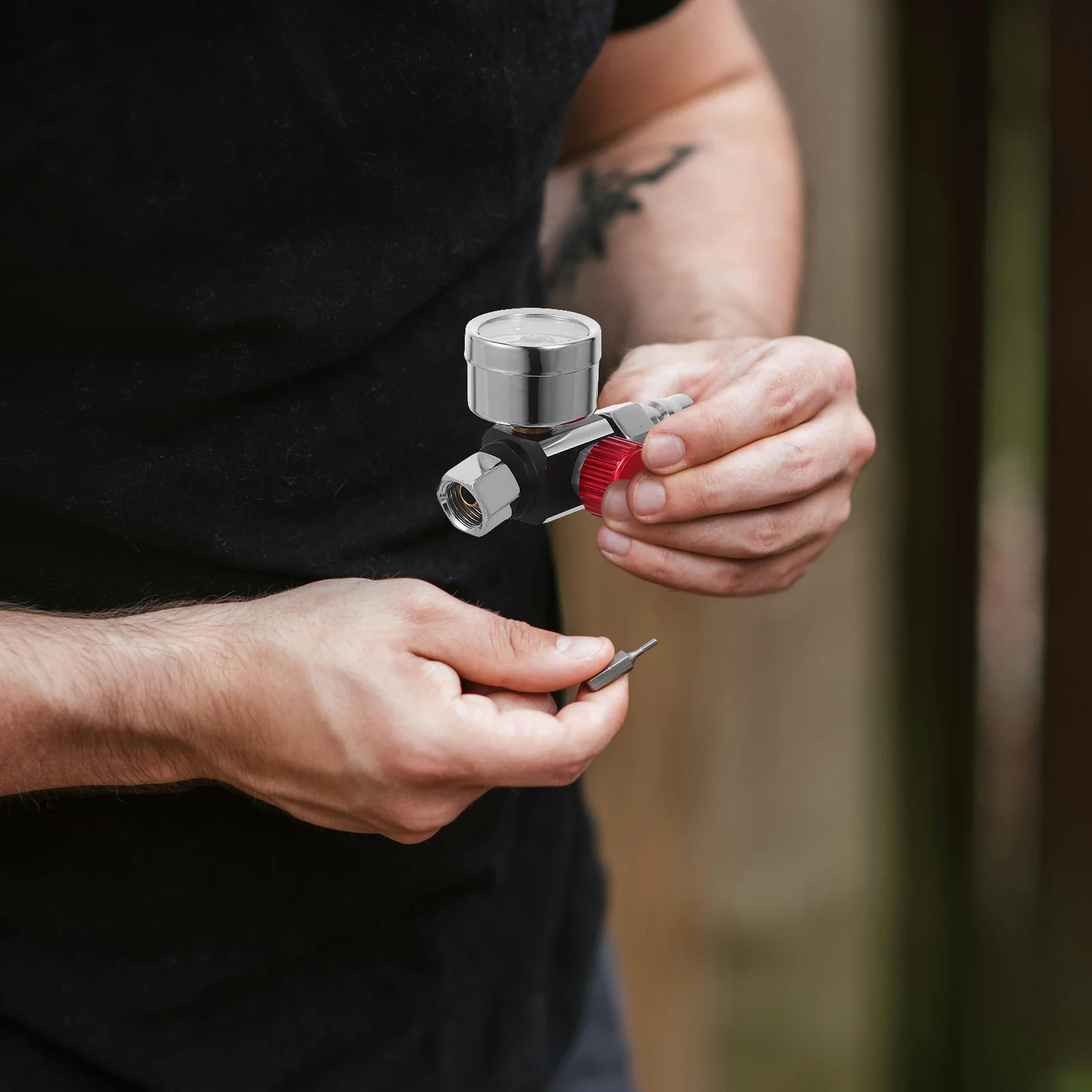 

Paint Sprayer Air Pressure Regulator G1 4 Threaded Valve Gauge Precise Adjustment Universal Fit Pneumatic Tools