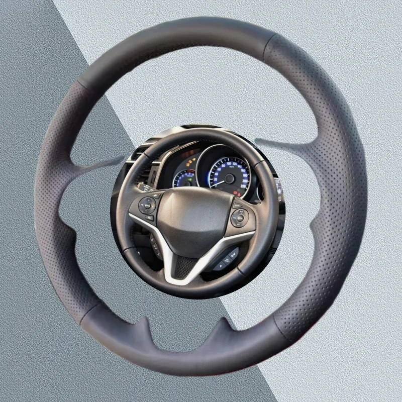 

Custom Car Steering Wheel Cover For Honda Fit City Jazz 2014 2015 HRV HR-V 2016 Artificial Leather Car Interior Accessories