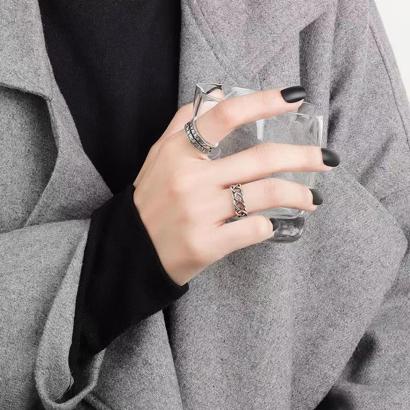 Retro Morgan Coin Ring For Men Silver Color Punk Gothic Adjustable Open Ring Handmade Rock Biker Accessories Man Jewelry Gift