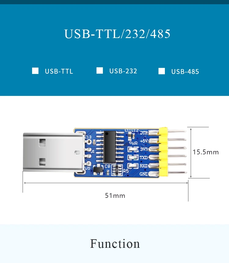 WitMotion USB to TTL RS485 RS232 Multi-function Serial Interface Module 3.3v and 5v input Serial converter