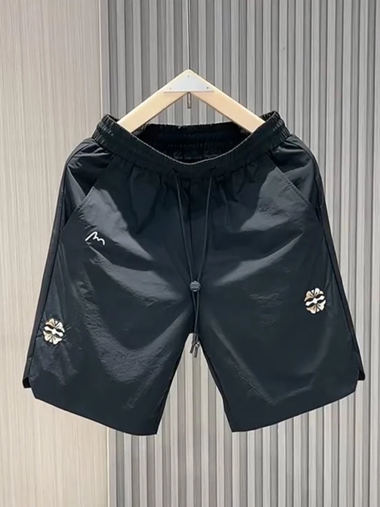 

Men's Casual Qui Dry Five-Quarter Length orts Sli Loose Fit Korean Version Summer Faionable Straight Leg Pants