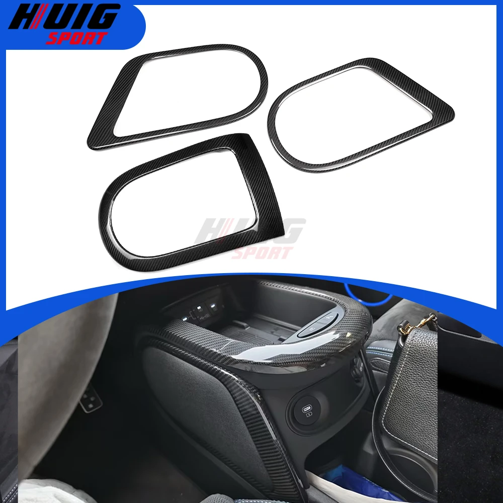

For Hyundai Ioniq 5 NE 5 N SE 2024 2025 Carbon Car Interior Wireless Charging USB Port & Center Water Cup Side Panel Cover Trim