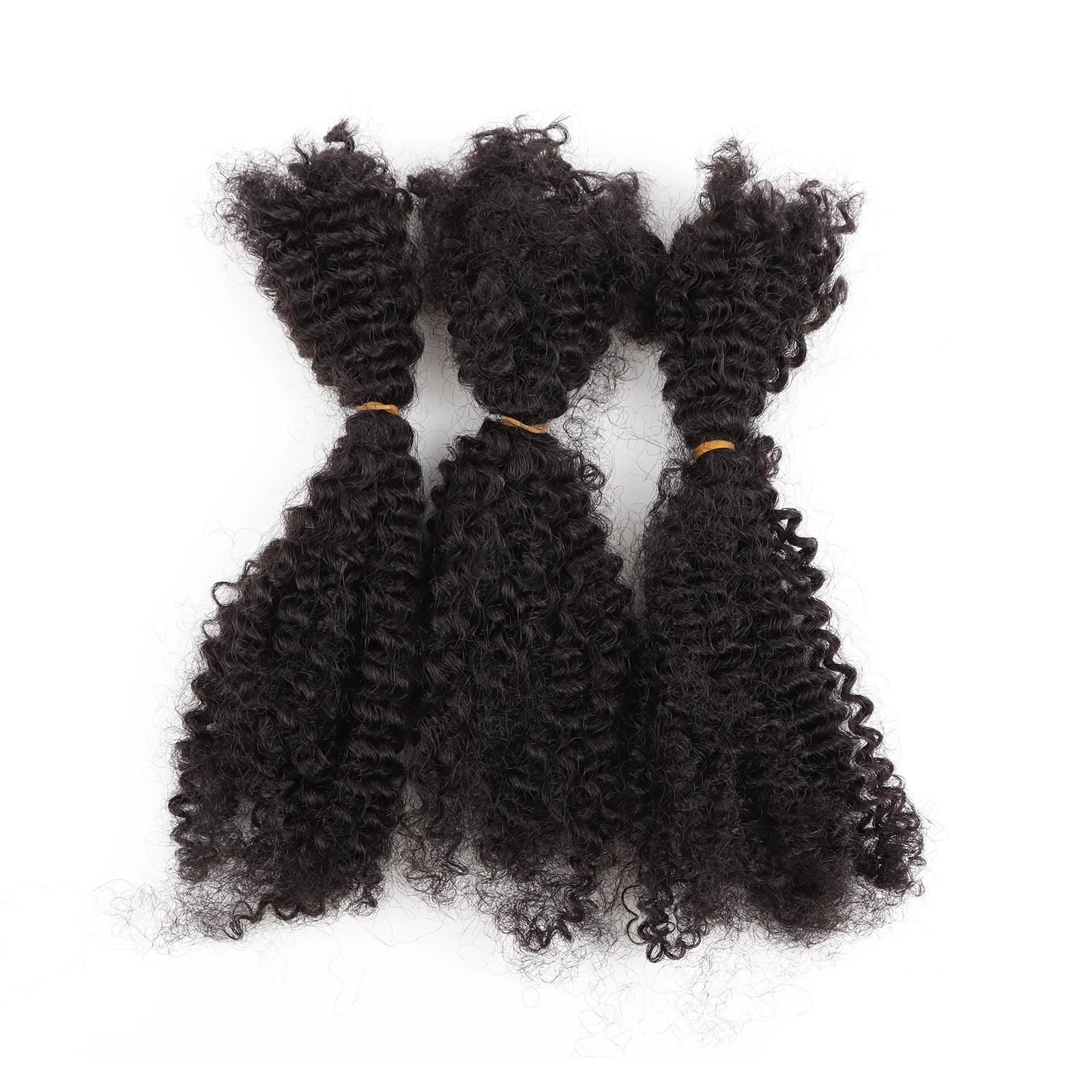 Orientfashion Afro Kinky Curly Locks estensioni dei capelli Microlocs intrecciatura umana capelli sfusi per intrecciare uncinetto nero naturale 4C