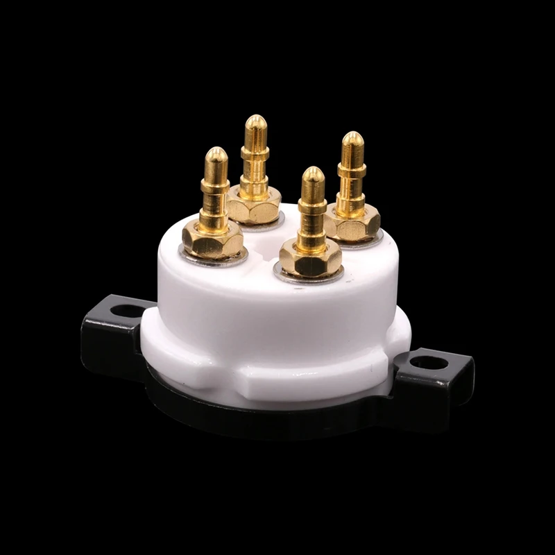 Super Sale 4-Pin Vacuum Tube Socket Base for 2A3 300B 40 45 50 5Z3 811 101D 24K Gold Plated Brass Pins Hifi Vintage Tube AMP DIY