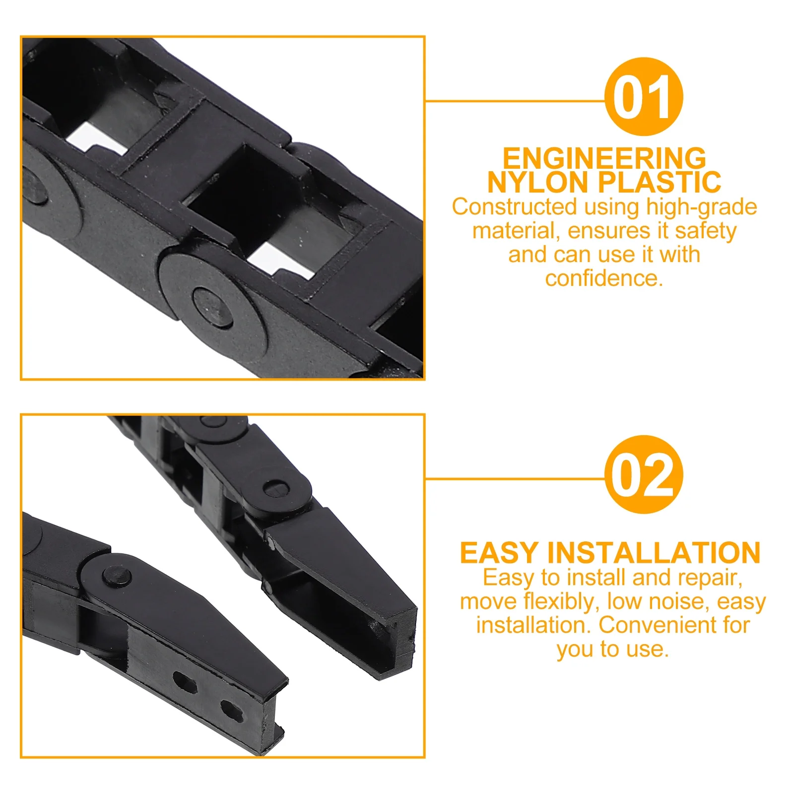

1Pcs 3D Printer Accessory Enclosed Towing Chain for Cable Tubing Water High-Grade Material Easy to Install and Move Flexibly