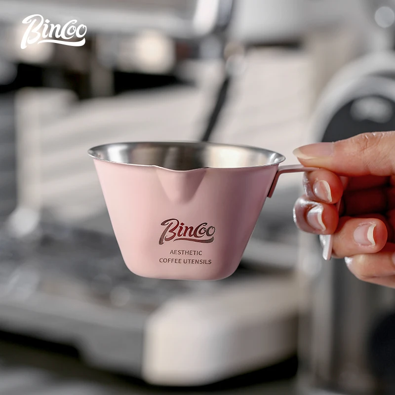 

Bincoo Coffee Extraction Cup Stainless Steel Measuring Cup Concentrated Liquid Espresso Machine Ounce Cup 100ml Milk Cup