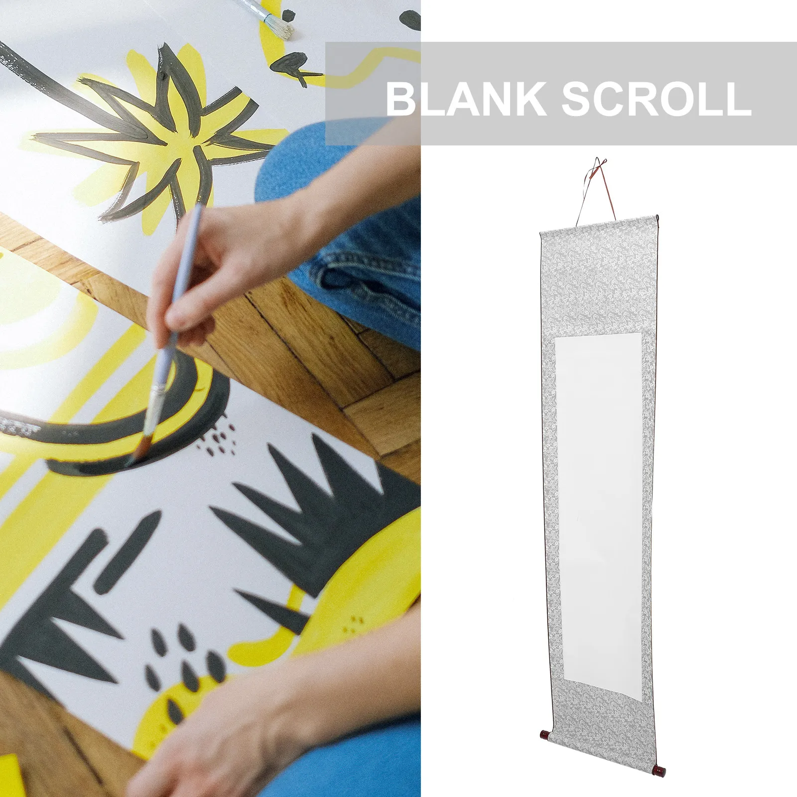 Blank Scroll Chinese Calligraphy Paper Xuan Paper Style Portable Lightweight Roll for Brush Writing Running Script Calligraphy