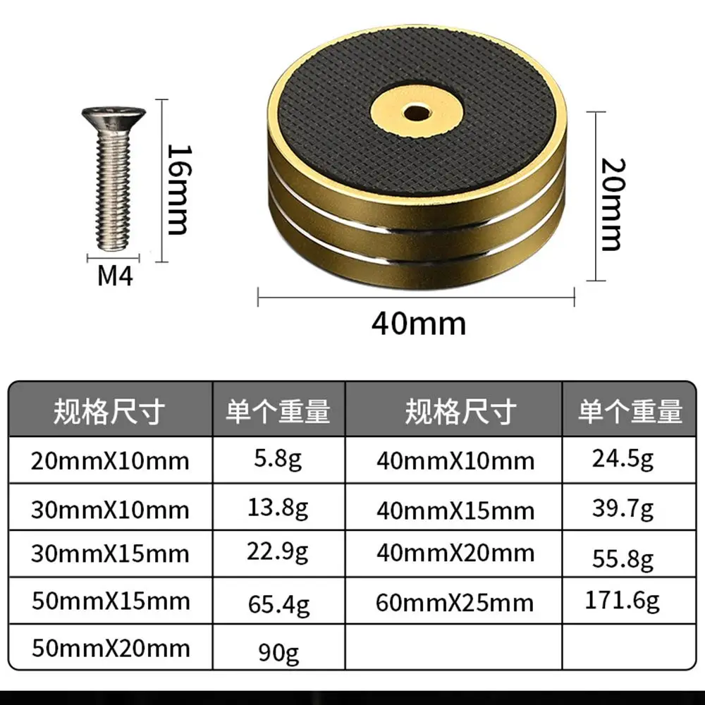 アルミニウム合金Hi-Fiスピーカーアンプ,衝撃吸収パッド,スピーカースタンド,本棚,デコーダーパッド,4個