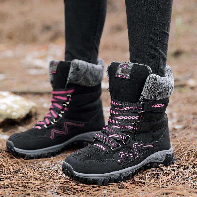 HIKEUP Botas tácticas invierno forro polar antideslizantes - imagen 4