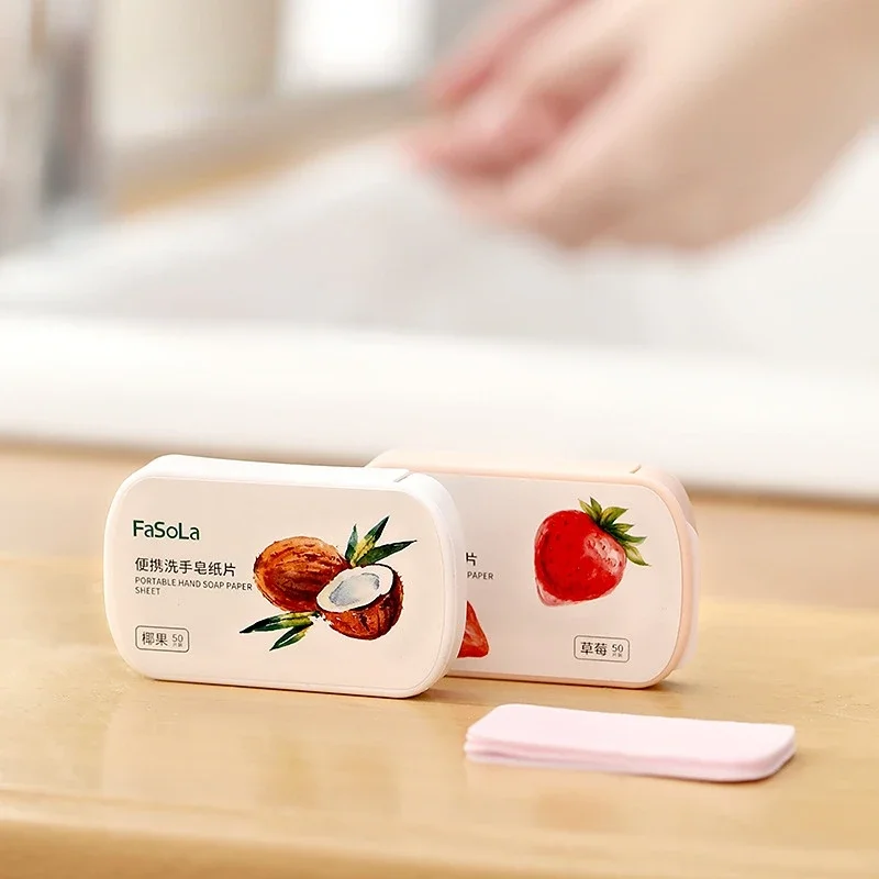 

Portable Mini Strawberry Paper Soap Disposable Hand Washing Scented Soap Papers Hand Care Cleaning Soaps Bath Travel Supplies