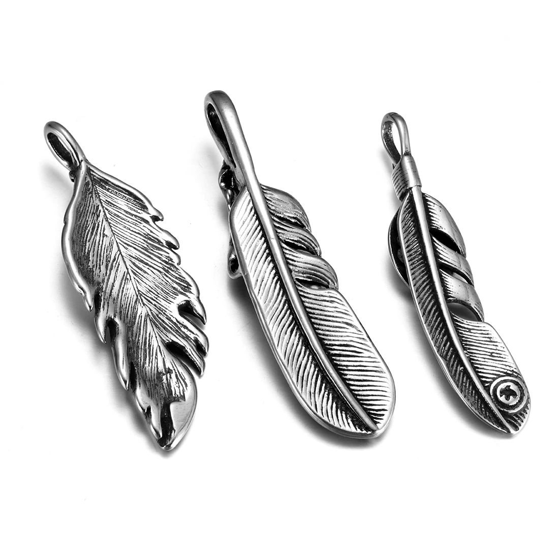 316L Stainless Steel Indian Chief Feather Eagle Eye Claw Pendant for Men Necklace DIY Accessories Finding Jewelry Making Charm