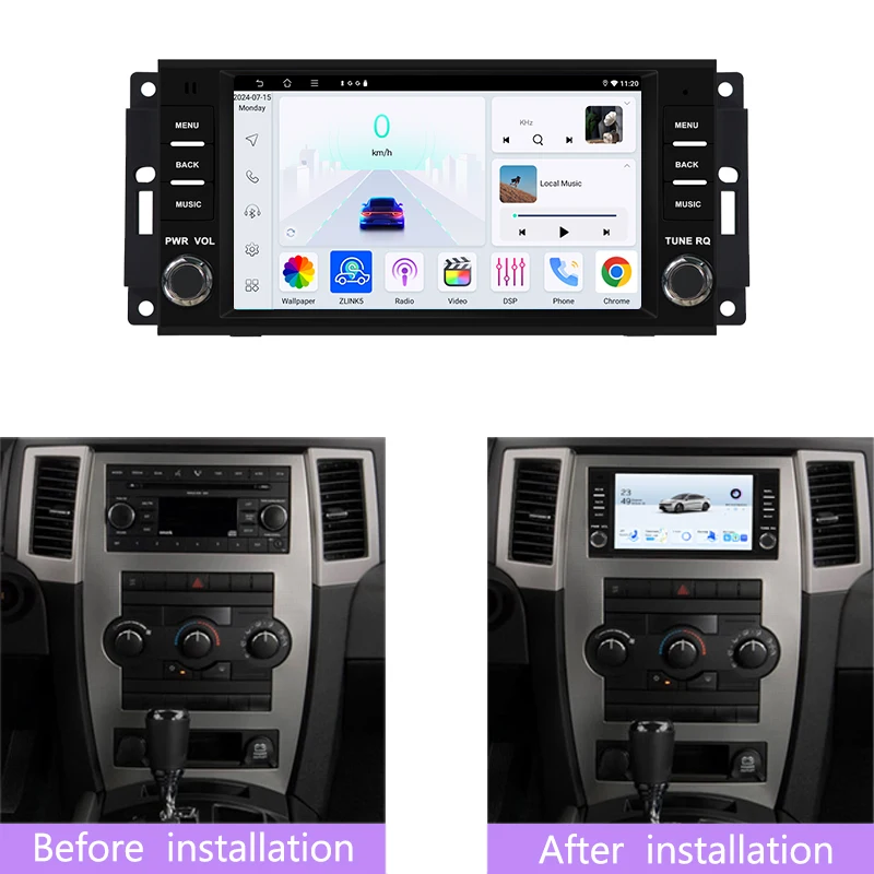 Car Stereo Radio For Jeep Grand Cherokee 2005-2010 Android 15 7