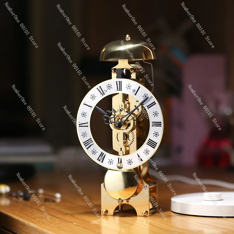 

Mechanical Desk Clock Pure Copper Desk Clock Skeleton Clock Movement European Metal