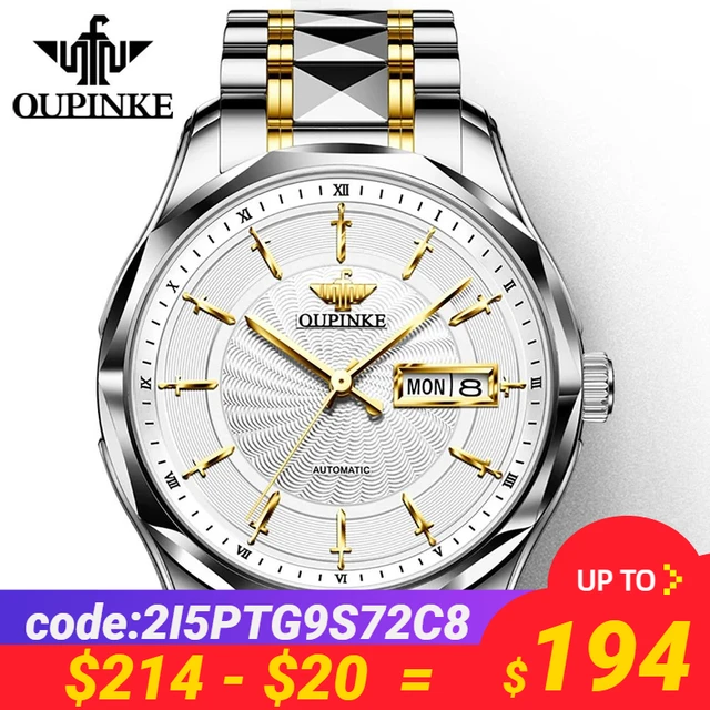 Oupinke 3172 Japan Mechanisch Uurwerk Horloge Wolfraam Staal Saffier Kristal Echt Automatisch Mechanisch Horloge Voor Mannen Origineel AliExpress
